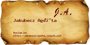 Jakubecz Agáta névjegykártya
